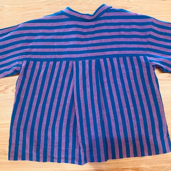 Madewell Cropped Linen Resort Shirt Never Worn Size L Short Sleeve - Picture 5 of 10